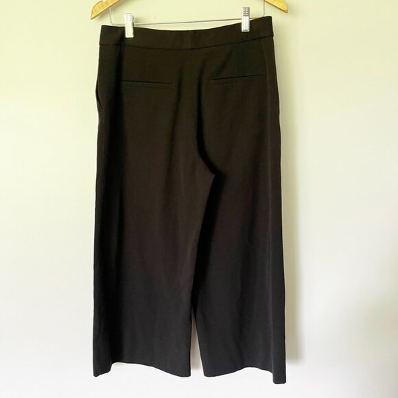 MM LaFleur Pants Size 6 The Pippa Light Twill Wide Leg Crop Stretchy Black - Picture 7 of 13
